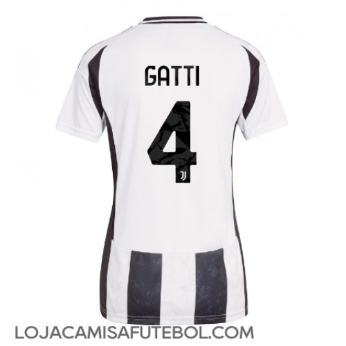 Camisa de Futebol Juventus Federico Gatti #4 Equipamento Principal Mulheres 2024-25 Manga Curta